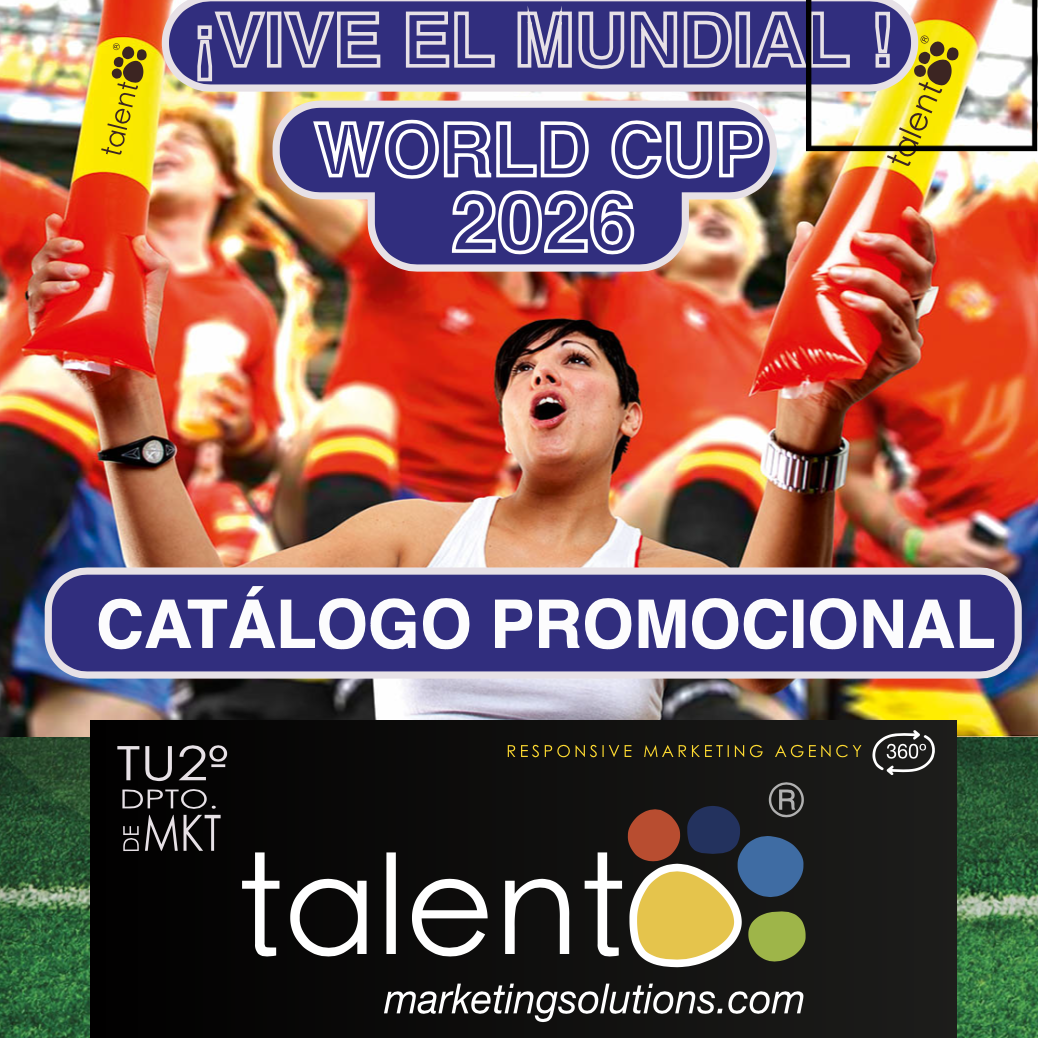 portada catalogo WORD CUP 2026 merchandising-talento-marketing-solutions